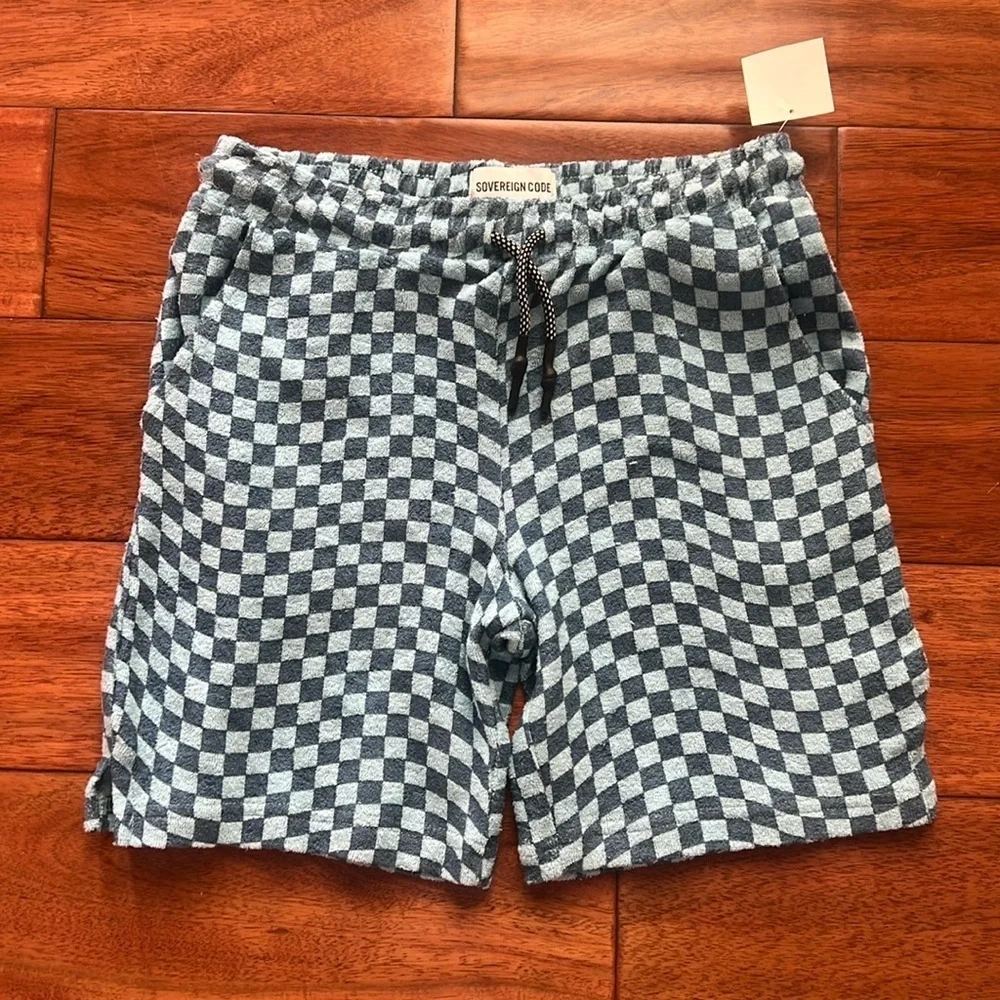 NWT Sovereign Code Boy's Junior Size 14/16 Checkered Swim Trunks